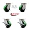 Service Caster 4 Inch Kingpinless Green Poly on Steel Wheel Caster Swivel Locks 2 Brakes, 2PK SCC-KP30S420-PUR-GB-BSL-2-SLB-2 - alternate 5